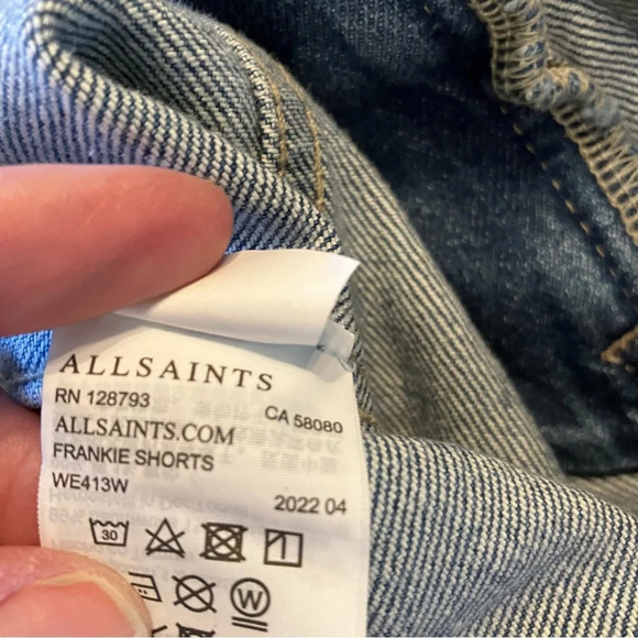 NWT All Saints Frankie Denim Shorts, size 28, Short Shorts Western 70’s Cowgirl - Picture 7 of 9